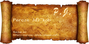 Percze Jákob névjegykártya